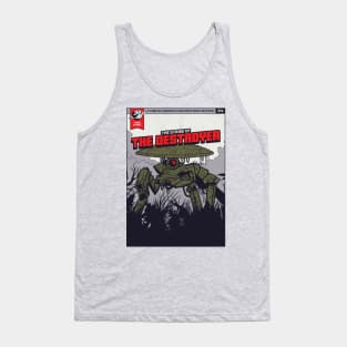 Funny Sci-Fi "The Strike Of The Destroyer" Retro Comic Parody Tank Top